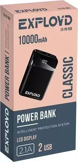 Внешний аккумулятор  EXPLOYD EX-PB-909 10000mAh черный