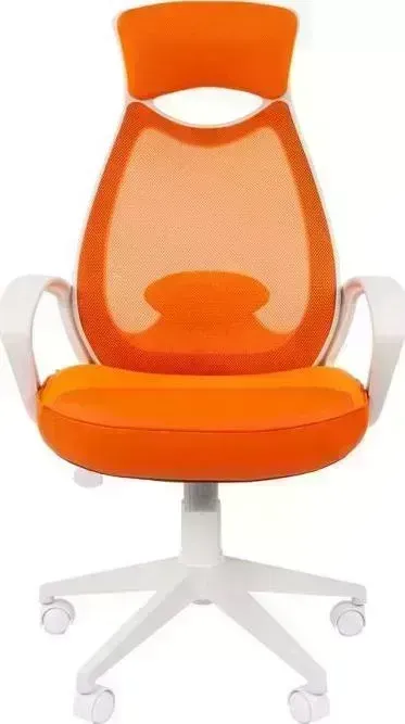 Кресло офисное CHAIRMAN 840 белый пластик TW16TW-66 оранжевый