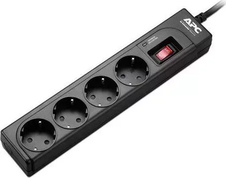 Сетевой фильтр APC by Schneider Electric P43B-RS 1м (4 розетки) черный