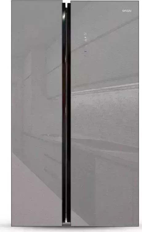 Холодильник GINZZU NFK-520 серое стекло inverter