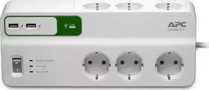Сетевой фильтр APC by Schneider Electric PM6U-RS 2м (6 розеток) белый