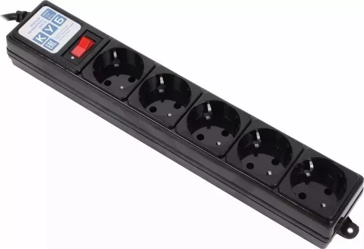 Удлинитель  Powercube SPG-B-6-BLACK (1.9м, 5 розеток, черный)