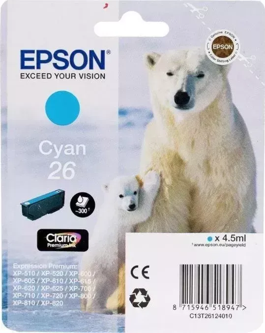Расходный материал для печати EPSON C13T26124012 (T2612) голубой