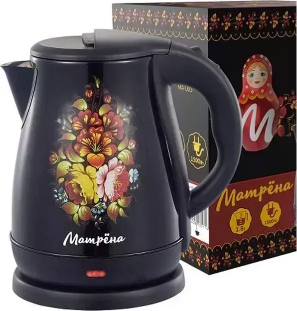 Чайник Матрена MA-003 черный хохлома