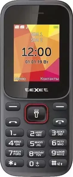 Мобильный телефон TeXet TM-124 черный-красный