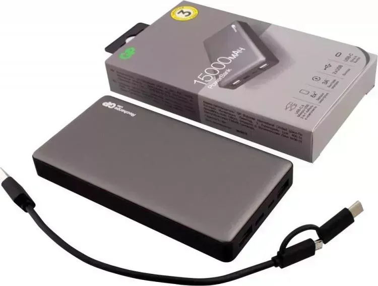 Внешний аккумулятор GP Portable PowerBank MP15 серый