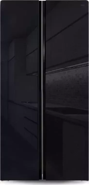 Холодильник GINZZU NFK-462 SbS черное стекло inverter