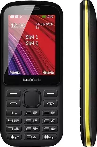 Мобильный телефон TeXet teXet TM-208 черный-желтый
