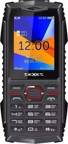 Телефон TeXet TM-519R черный-красный