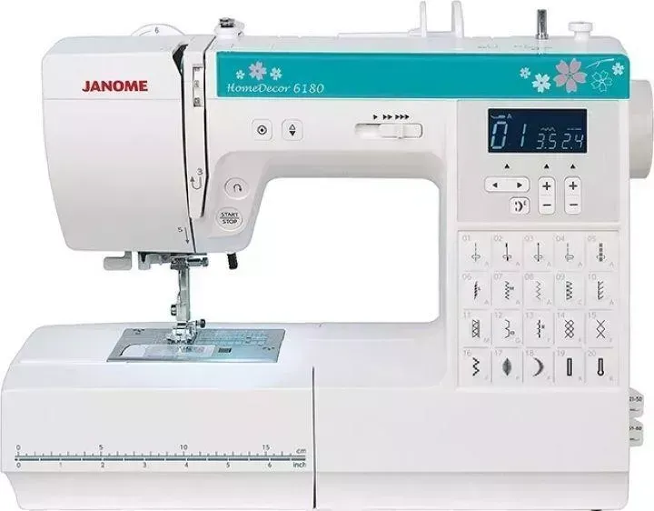 Швейная машина JANOME HomeDecor 6180 белый/зеленый