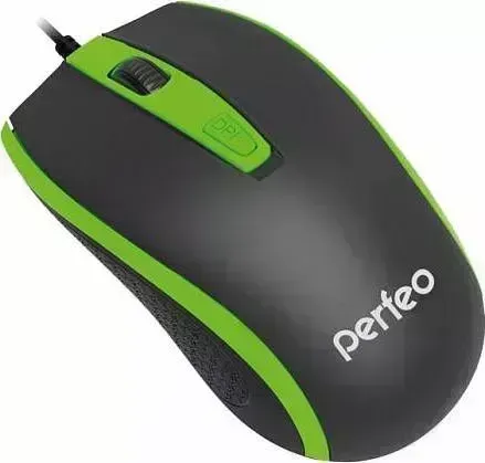 Мышь компьютерная  Perfeo PF-383-OP-B/GN черный/зеленый (PF-4930)