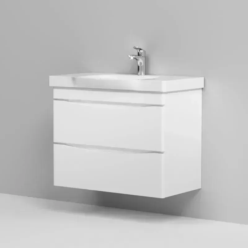 Тумба с раковиной Am.Pm Like 80см подвесная (с ) белый M80-FHX0802-WC0802