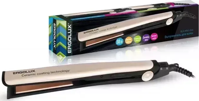 Прибор для укладки волос  Ergolux ELX-HS01-C64 черный/золото