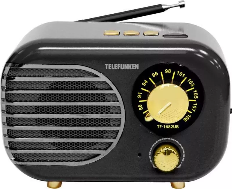 Радиоприёмник TELEFUNKEN TF-1682UB черный с золотым