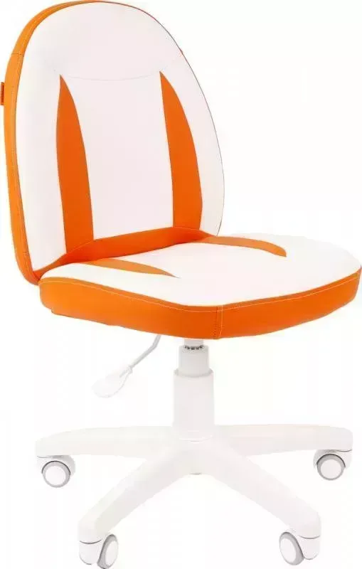 Кресло офисное CHAIRMAN Kids 122 экопремиум белый/оранжевый