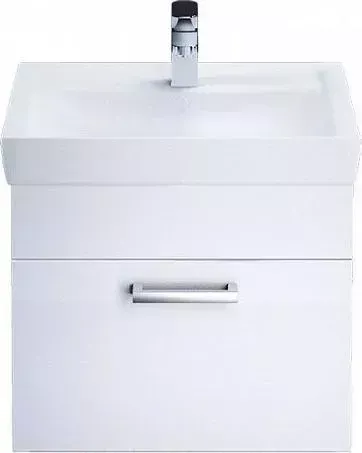 Тумба с раковиной IDDIS Mirro 60 подвесная, белая/под дерево, с (MIR60W0i95K)