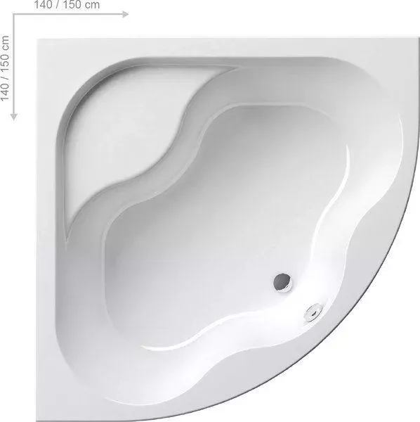 Акриловая ванна RAVAK Gentiana 140х140см белая (ножки CY65000000 отдельно)