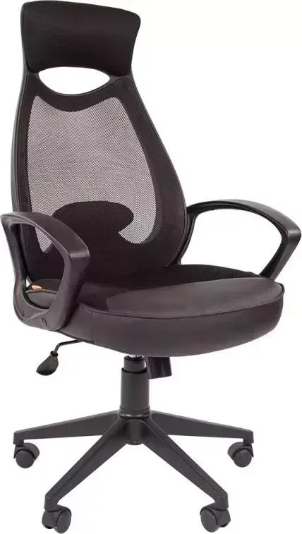 Кресло офисное CHAIRMAN 840 черный пластик TW-05 синий
