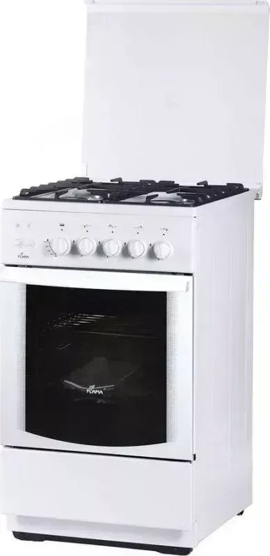 Плита газовая FLAMA FG 24228 W белый (стеклянная крышка)