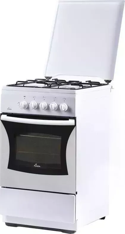 Плита газовая FLAMA FG 24023 W белый (металлическая крышка)