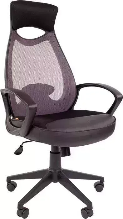 Кресло офисное CHAIRMAN 840 черный пластик TW-04 серый