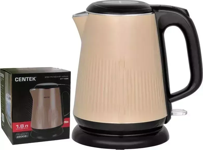 Чайник электрический CENTEK CT-1025 бежевый нержавейка