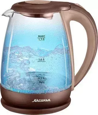 Чайник Аксинья КС-1040 бежевый с коричневым