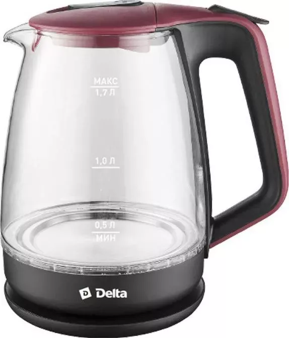 Чайник электрический DELTA Lux DL-1331 черный с красным