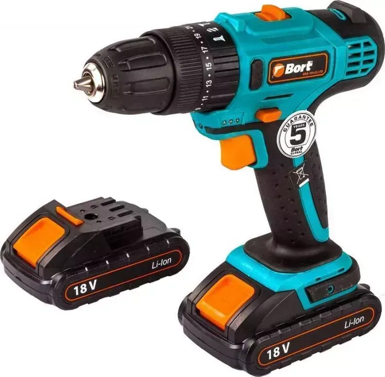 Дрель аккумуляторная BORT BAB-18IX2LI-FD