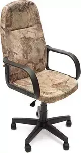 Кресло офисное TetChair LEADER ткань, "карта на бежевом"