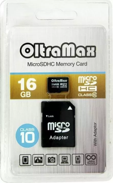 Карта памяти  Oltramax MicroSDHC 16GB Class10