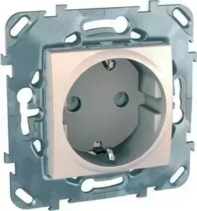 Розетка Schneider Electric Unica с/з со шторками б/зажим клеммы 16A 250V MGU5.057.25ZD