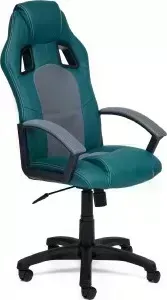 Кресло офисное TetChair DRIVER кож/зам+ткань, бирюзовый/серый, 36-27/12