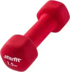 Гантель Starfit неопреновая DB-201 1,5 кг, насыщенный красный (1 шт.)