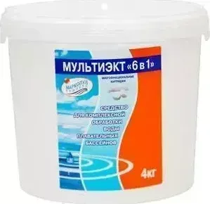 Комплексное средство для обеззараживания и очистки воды Маркопул Кемиклс М64 Мультиэкт 6-в-1 (4 кг) картриджи Маркопул Кэмиклс и (4