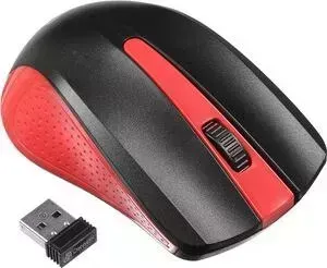 Мышь OKLICK 485MW черный/красный оптическая (1200dpi) беспроводная USB (2but)