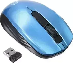 Мышь OKLICK 475MW черный/синий оптическая (1200dpi) беспроводная USB (2but)