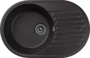 Мойка кухонная GranFest Quarz GF-Z18 с сифоном, черная