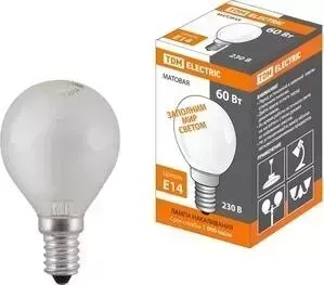 Лампа TDM ELECTRIC накаливания ;Шар матовый; 40 Вт-230 В-Е 14