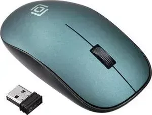 Мышь OKLICK 515MW черный/зеленый оптическая (1200dpi) беспроводная USB (2but)