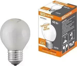Лампа TDM ELECTRIC накаливания ;Шар матовый; 60 Вт-230 В-Е 27