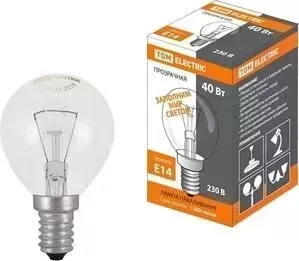 Лампа TDM ELECTRIC накаливания ;Шар прозрачный; 60 Вт-230 В-Е 14
