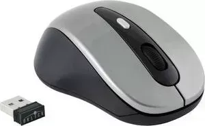 Мышь OKLICK 435MW серый/черный оптическая (1600dpi) беспроводная USB (3but)