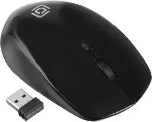 Мышь OKLICK 565MW glossy черный оптическая (1600dpi) беспроводная USB (3but)