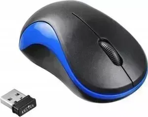 Мышь OKLICK 605SW черный/синий оптическая (1200dpi) беспроводная USB (3but)