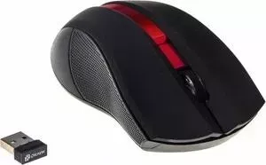 Мышь OKLICK 615MW черный/красный оптическая (1000dpi) беспроводная USB (2but)