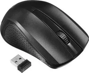 Мышь OKLICK 485MW черный оптическая (1200dpi) беспроводная USB (2but)