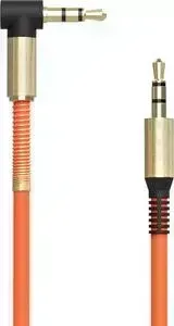 Кабель RITMIX RCC-247 Orange 3,5 мм - 3,5 мм с L- образным коннектором с защитной пружиной. Длина 1 метр.