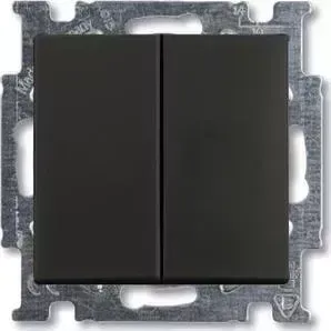 Выключатель ABB двухклавишный Basic55 10A 250V chateau - черный