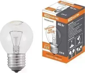 Лампа TDM ELECTRIC накаливания ;Шар прозрачный; 60 Вт-230 В-Е 27